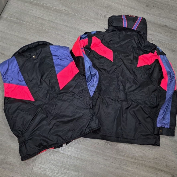 Vintage Sun Ice 3 In 1 Coat Vest Windbreaker Mens S Colorblock  Retro Unisex - Picture 2 of 12